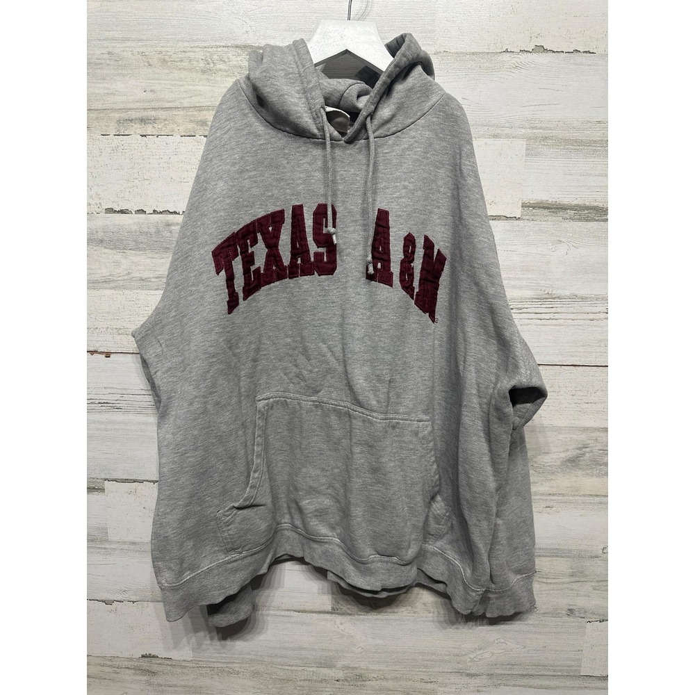 Red Oak Texas A&M Hoodie Men XL Grey Vintage Embroidered Sweatshirt